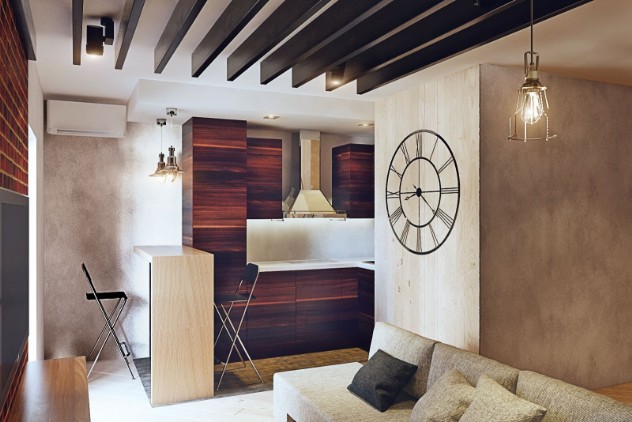 Дизайн интерьера квартиры-студии в стиле LOFT