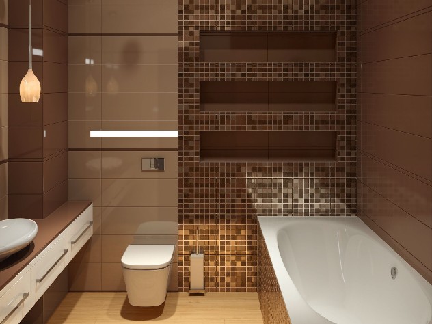 Дизайн интерьера ванной в бронзовых тонах