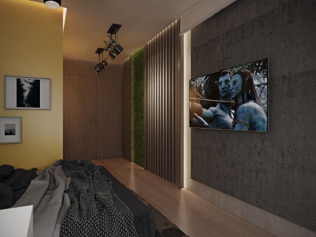 Дизайн спальни с элементами стиля хай-тек