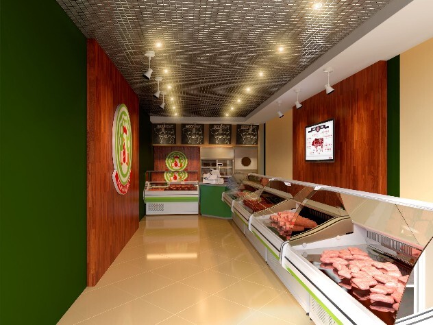 Дизайн интерьера магазина свежего мяса птиц