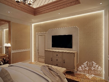 Декоротивная подсветка в интерьере гостевой спальни