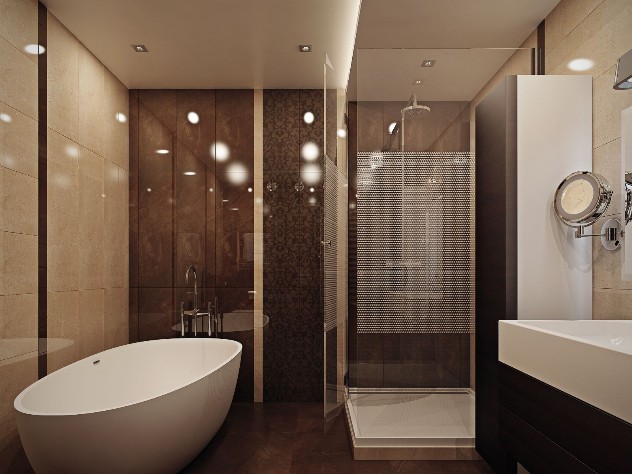 Авторский дизайн ванной в квартире в элитном жилом комплексе