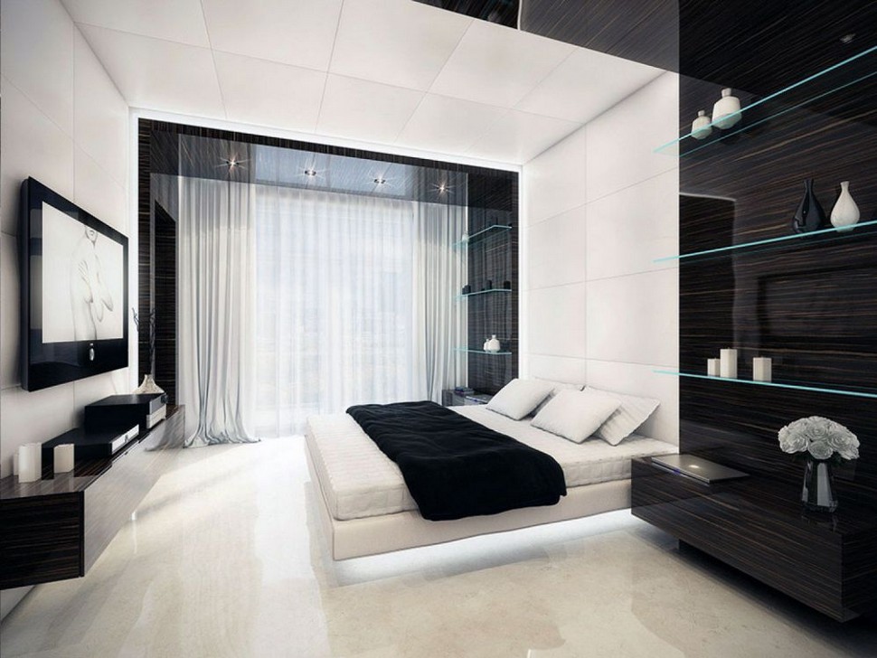 спальня с элементами стиля хай-тек