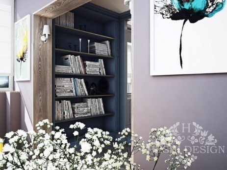 Книжный шкаф в интерьере квартиры